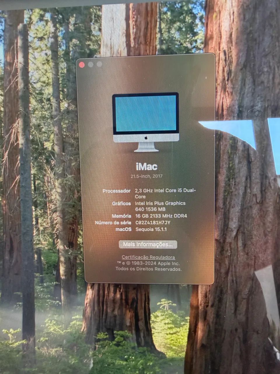Apple IMac I5 com SSD 480 - 16 GB - MacOS Sequoia - 2017 - Foto 2