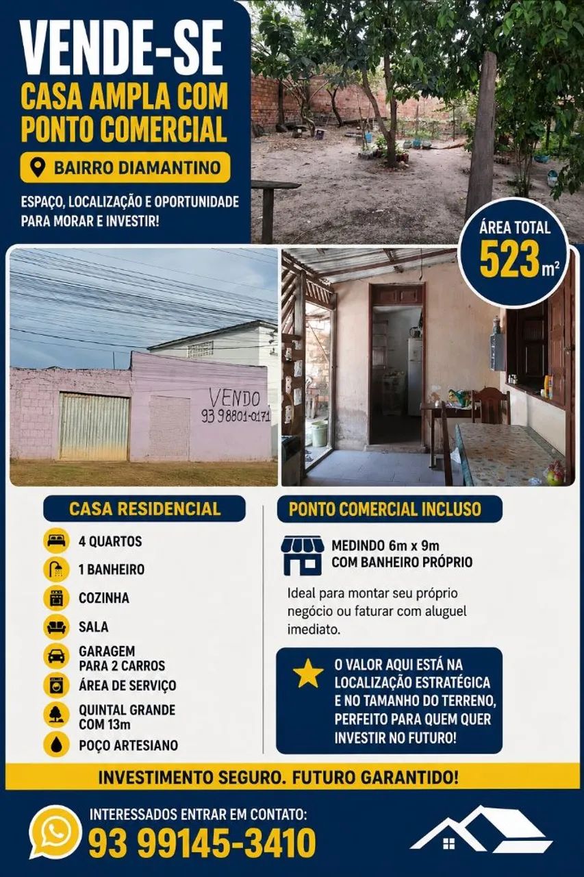 Vendo casa na Av Sérgio Henn 