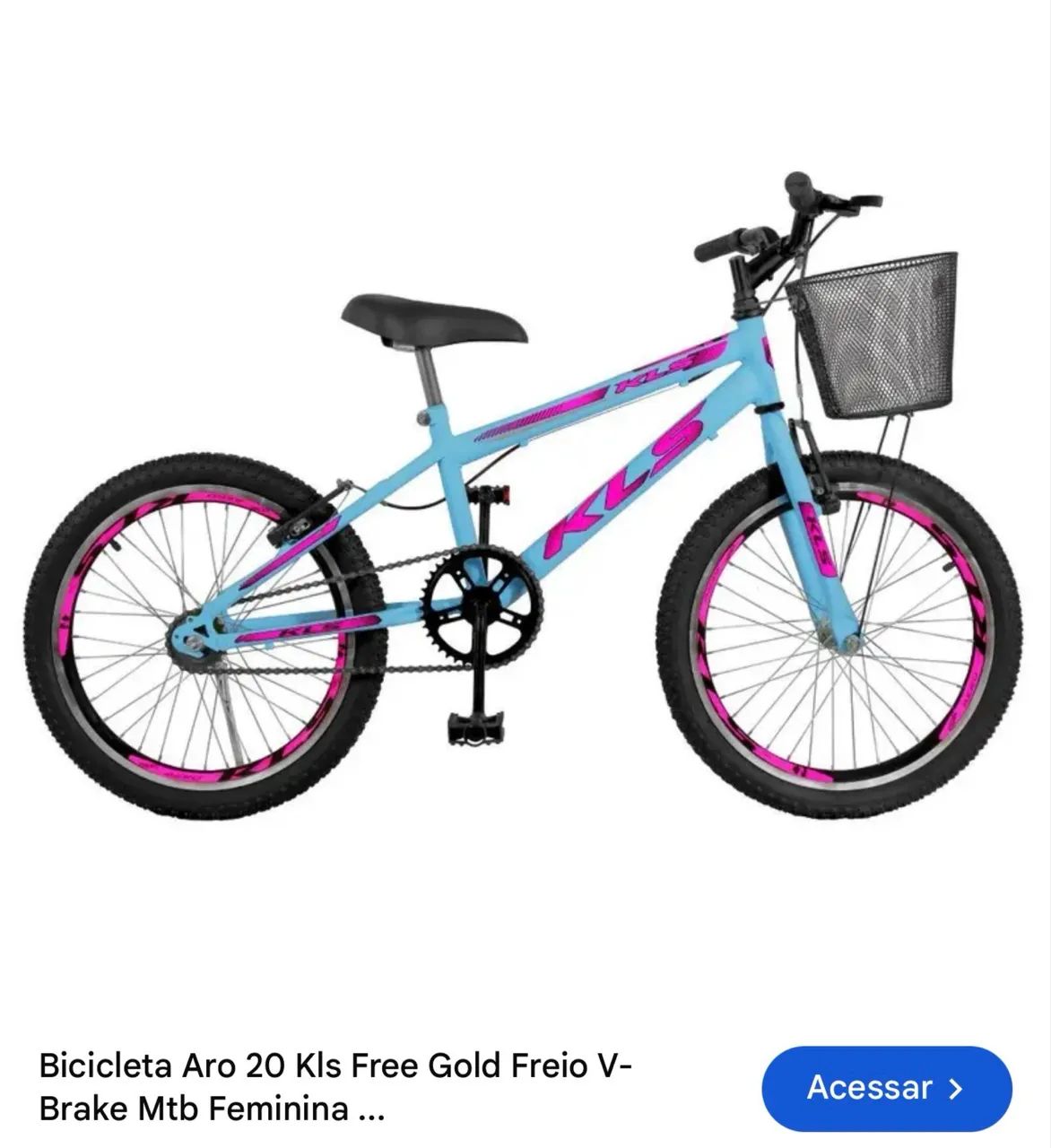 Bicicleta Infantil Feminina Aro 20 Semi Nova - Foto 2