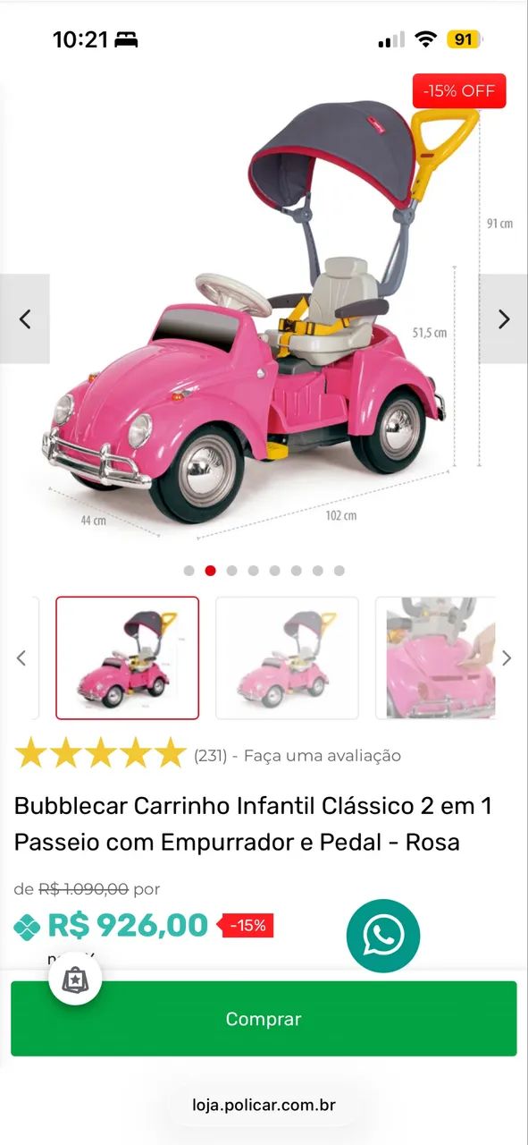 Fusca POLICAR - Foto 4