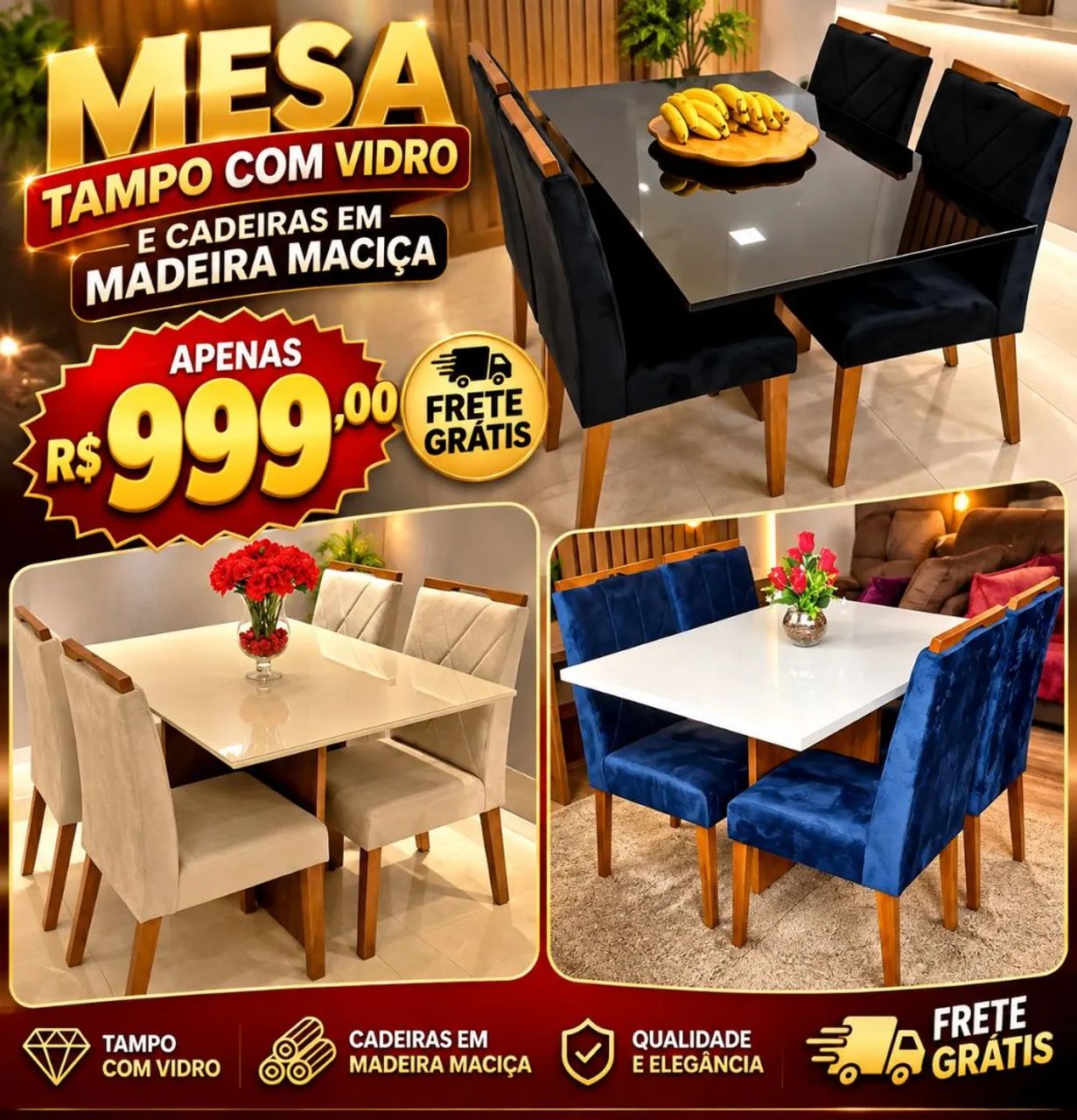 Lindas mesas em promoção 