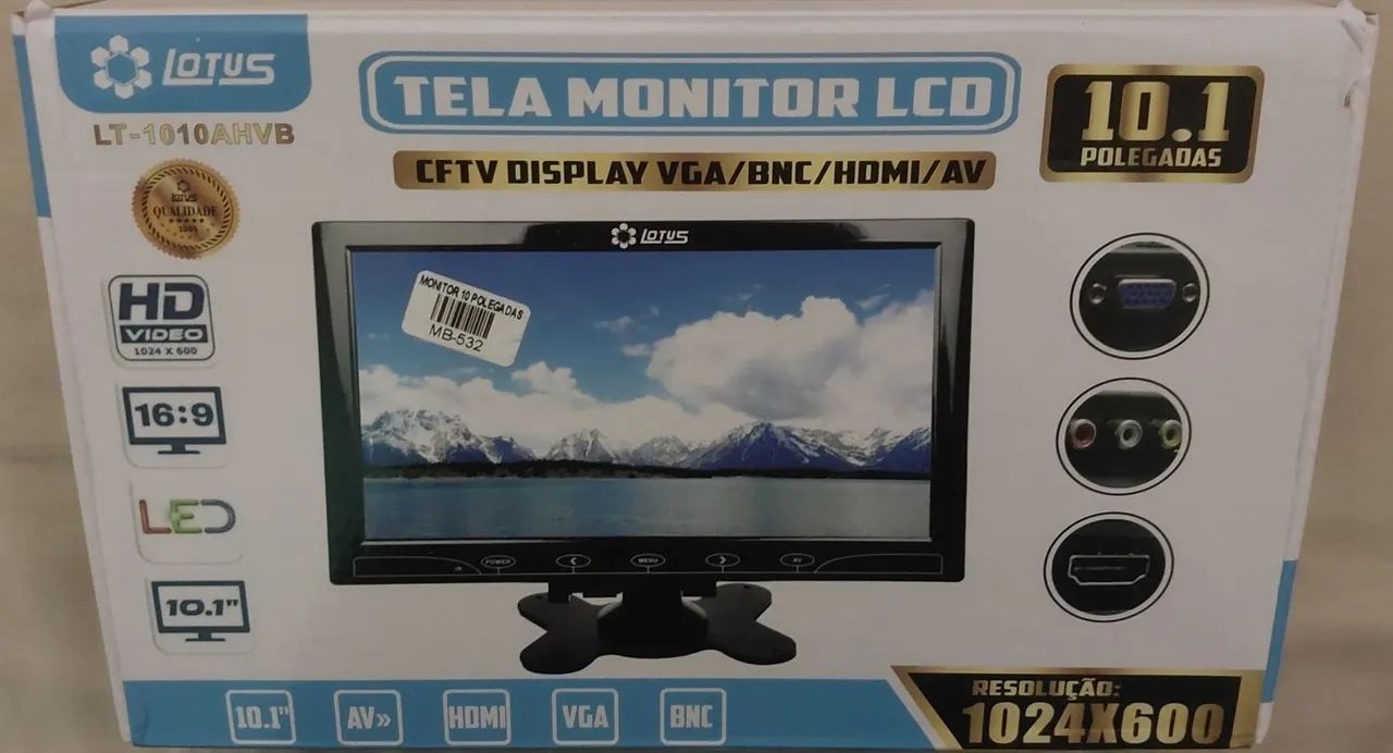 Monitor Portátil 10.1 Polegadas Novo