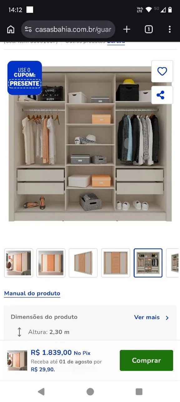 Guarda roupa novo - Foto 2