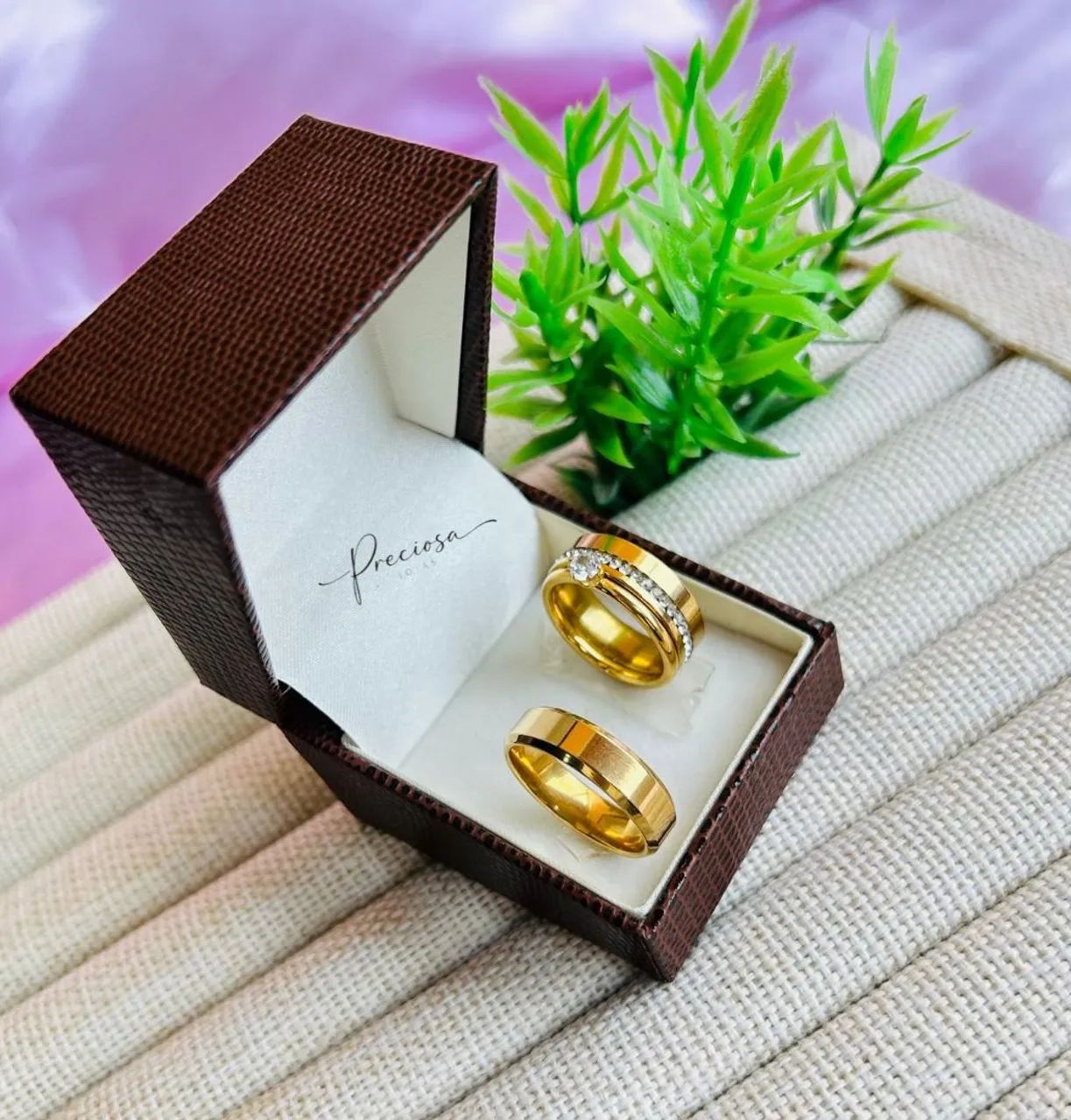Alianças Dourado - Aço Inox 