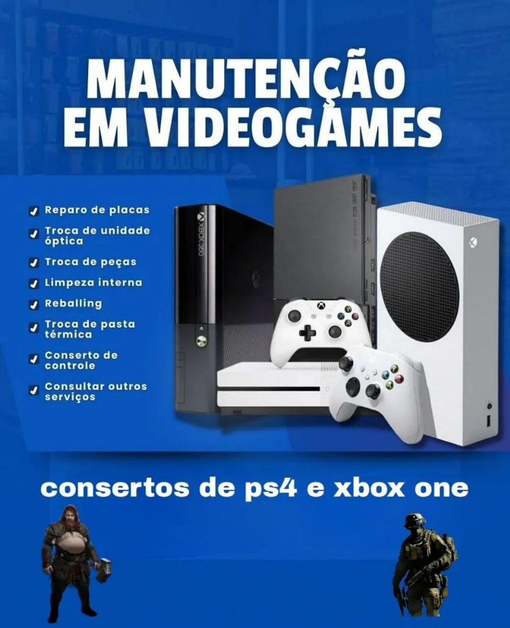 Conserto ps4 slim e ps5