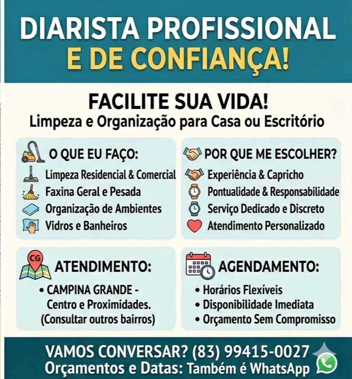 Precisa de ajuda com a limpeza? Diarista com experiência e capricho.  - Foto 2