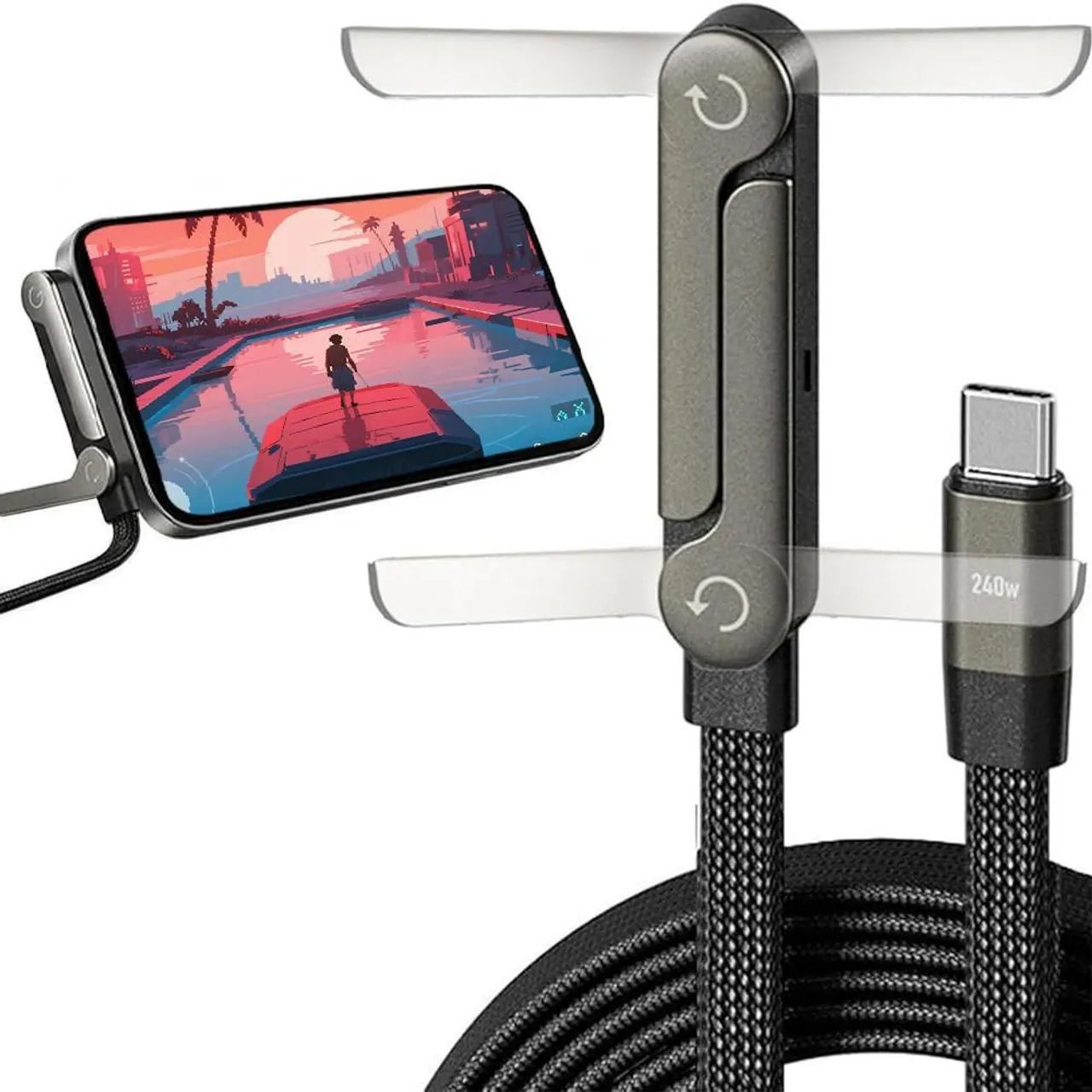Cabo USB-C de carregamento com suporte - Foto 4