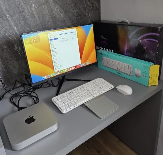 Mac Mini M1 256GB 8GB ram, com monitor gamer Mancer novo, 21.5