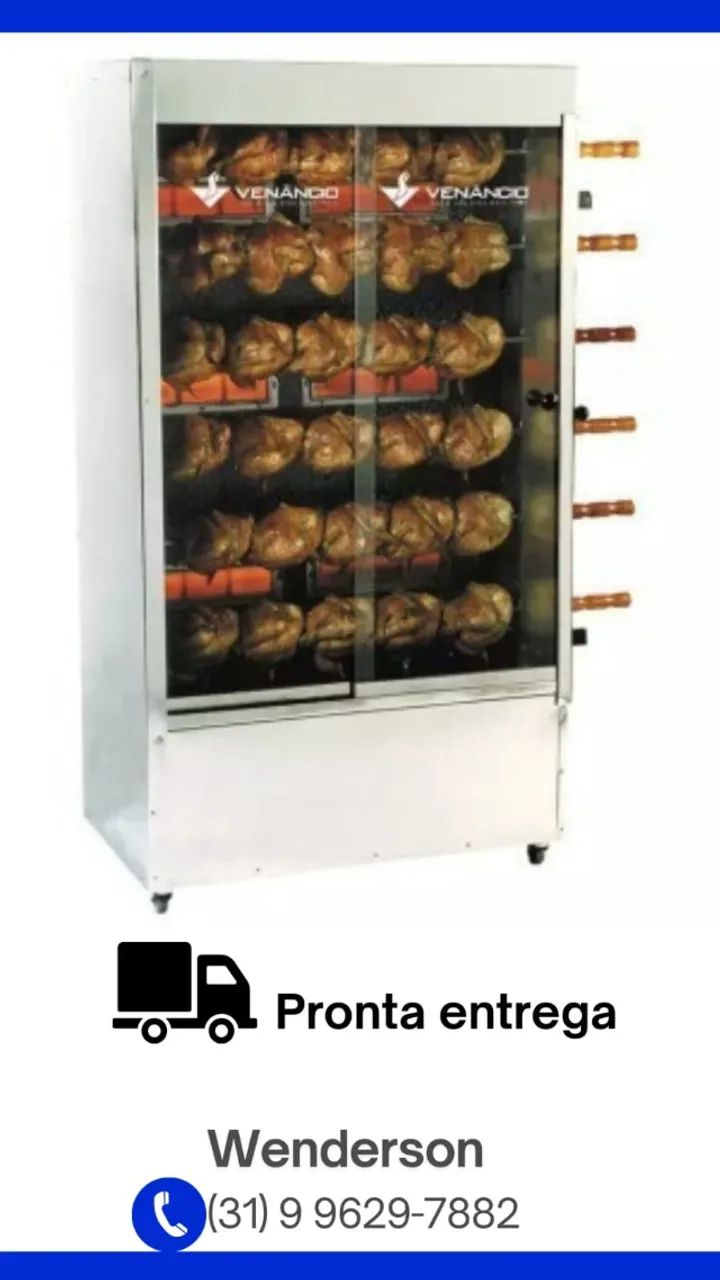 Máquina 30 Frangos Venâncio a gás Nova