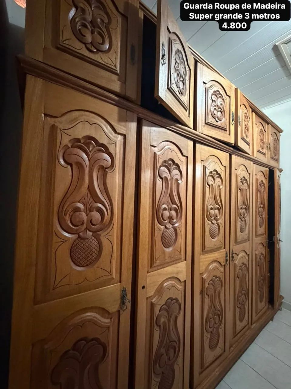 Guarda roupa grande em madeira  - Foto 2