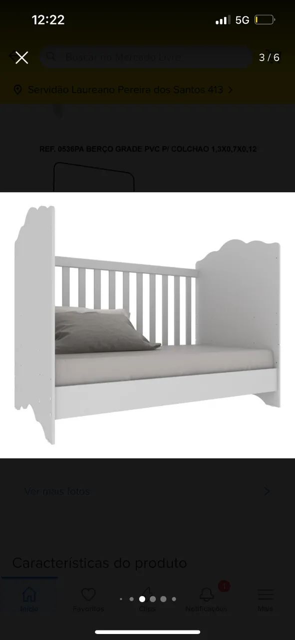 Berço Americano 3 em 1 para Colchão 70 x 130 cm com Grade - Foto 2