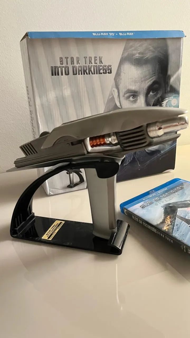 Phaser Star Trek Into Darkness Original + Base + Blu-ray Edição Colecionador - Foto 2