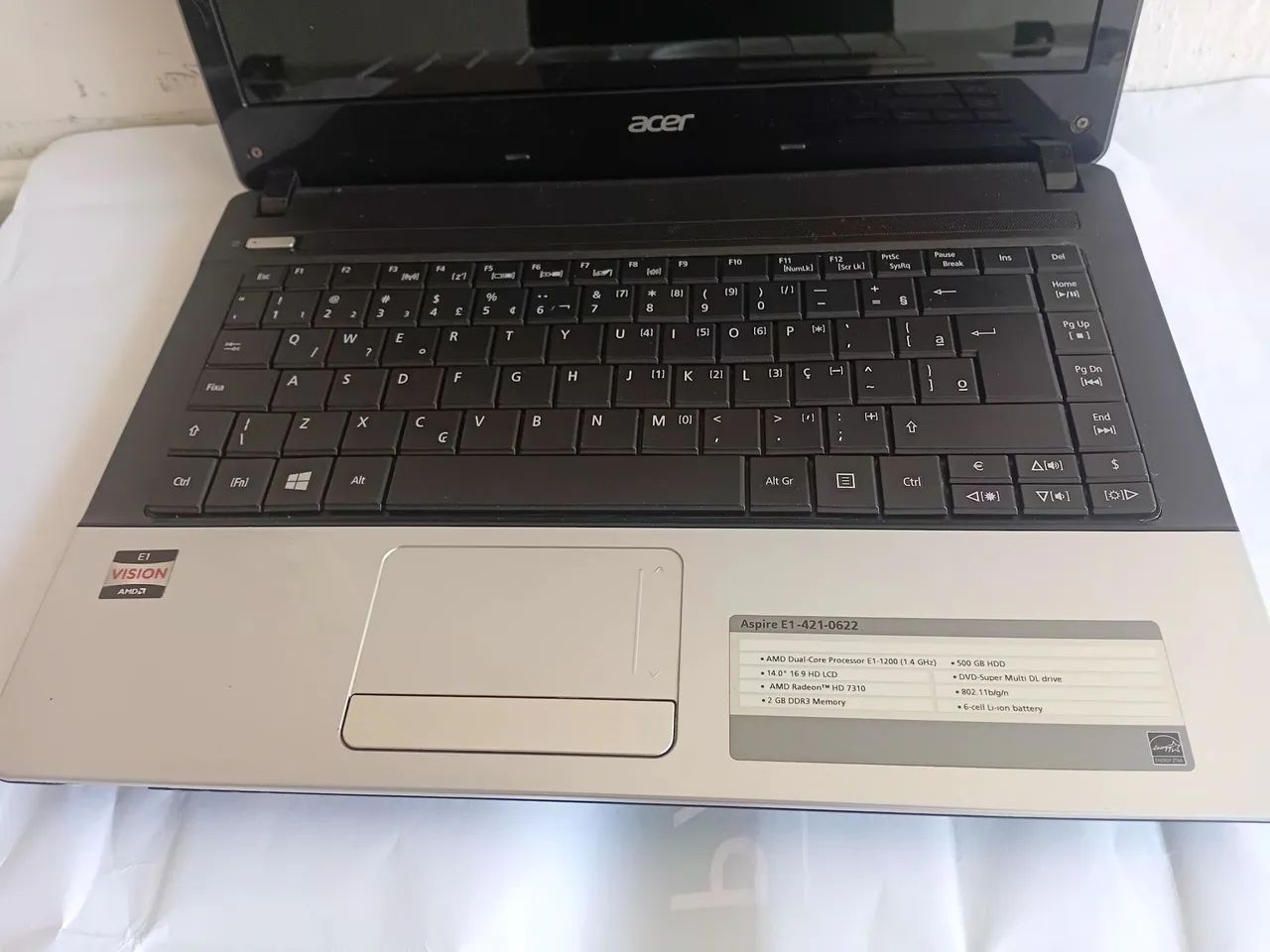  Notebook acer aspire e1 421 0622 com defeito - Foto 5