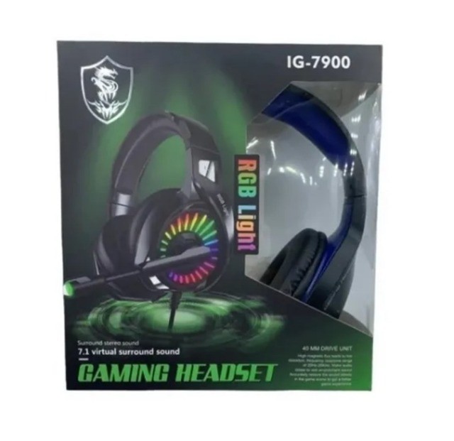 Fone De Ouvido Gaming Headset Audio 7.1 Gamer Ig7900 Rgb - Foto 3