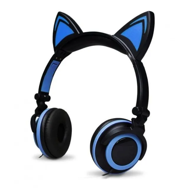 Fone de Gatinho Headphone Bluetooth Orelhas de Gato com LED XTrad LC-831