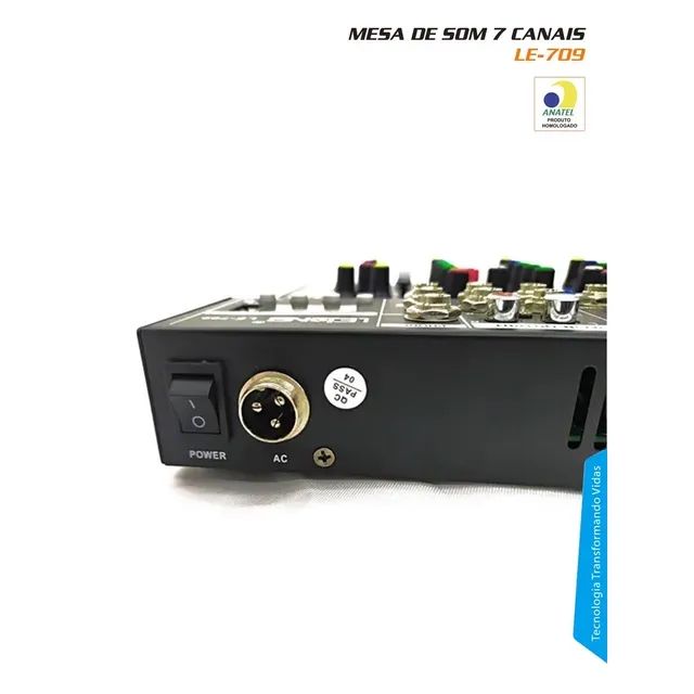 MESA DE SOM 7 CANAIS COM USB E BLUETOOTH LELONG LE-709  - Foto 3