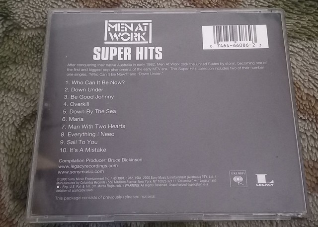 Men At Work  Super Hits ( importado u.s.a/ excelente estado) - Foto 2