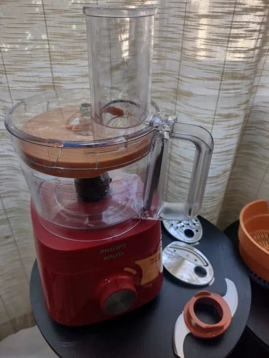 Multiprocessador PowerChop 750 Plus Philips Walita Vemelho 6 acessórios- Novo - Foto 4