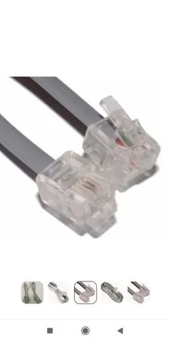 kit 10 fio telefone cabo telefônico rj11 2 vias 1,5 metros - Foto 4