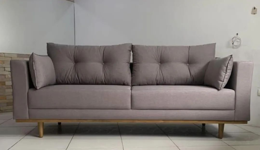 Sofa retro 2.20 super confortável em linho espuma D.28 selada pro 