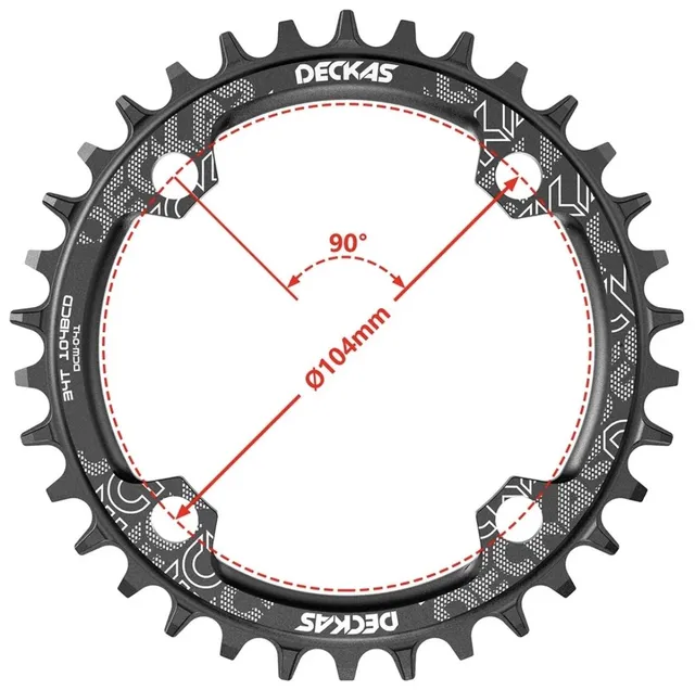 Coroa Única Deckas Narrow Wide104 bcd 34T, 36T e 38T