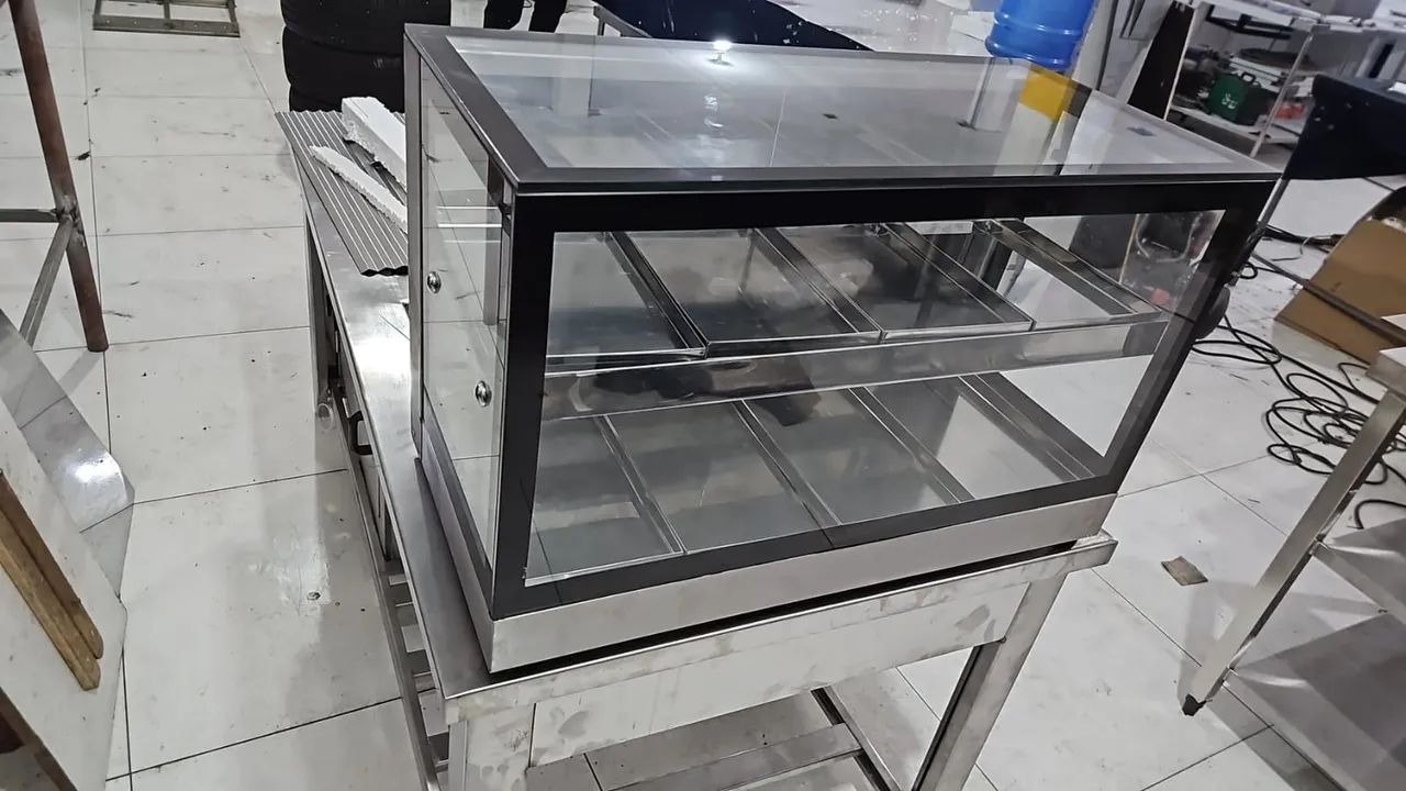 Estufa inox borda preta- sob medida 