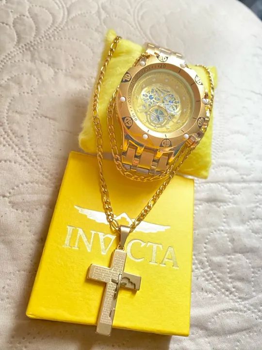 Relógio Invicta Masculino Dourado 