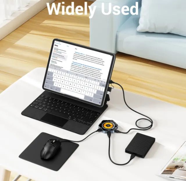 Hub USB-a e USB-C 6 em 1 com Carregamento Wireless  15W - Foto 2