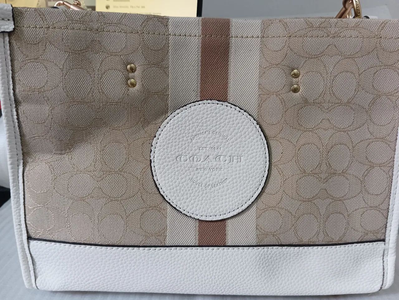 Bolsa Coach Dempsey bege 30cm Original  - Foto 2