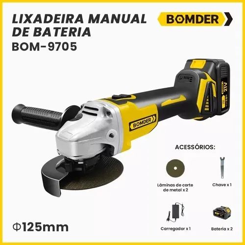 Lixadeira Esmerilhadeira 2 Baterias 21v Recarregável Potente Bomder Bom-9705  