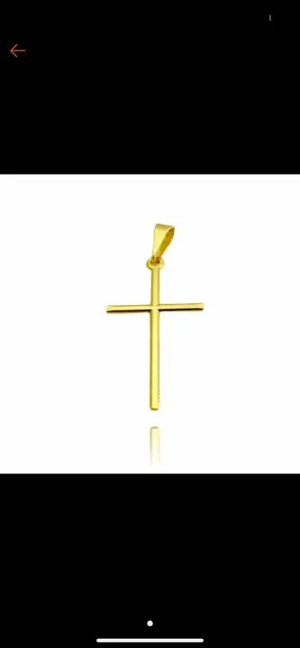 Pingente Cruz Agulha 2,9cmX1,9 cm1 grama Ouro 18 kilates