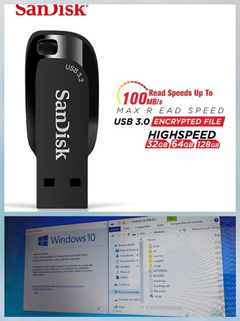 Pen drive scandisk 32 gb 3.2