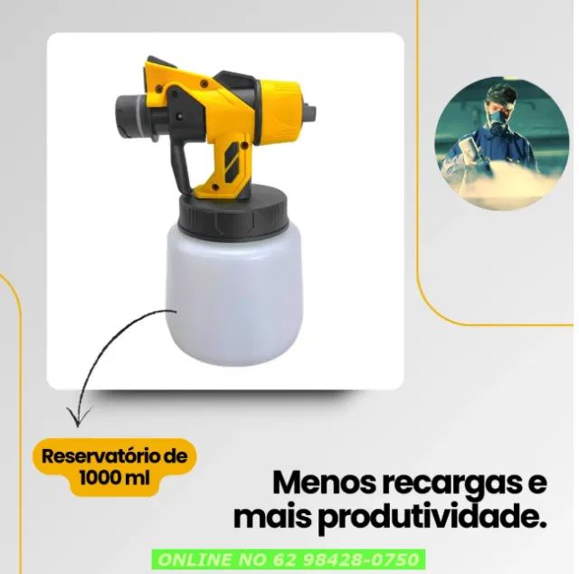 Pistola Pintura A Jato Compacta Tintas C/ 2 Baterias Profis - Foto 5