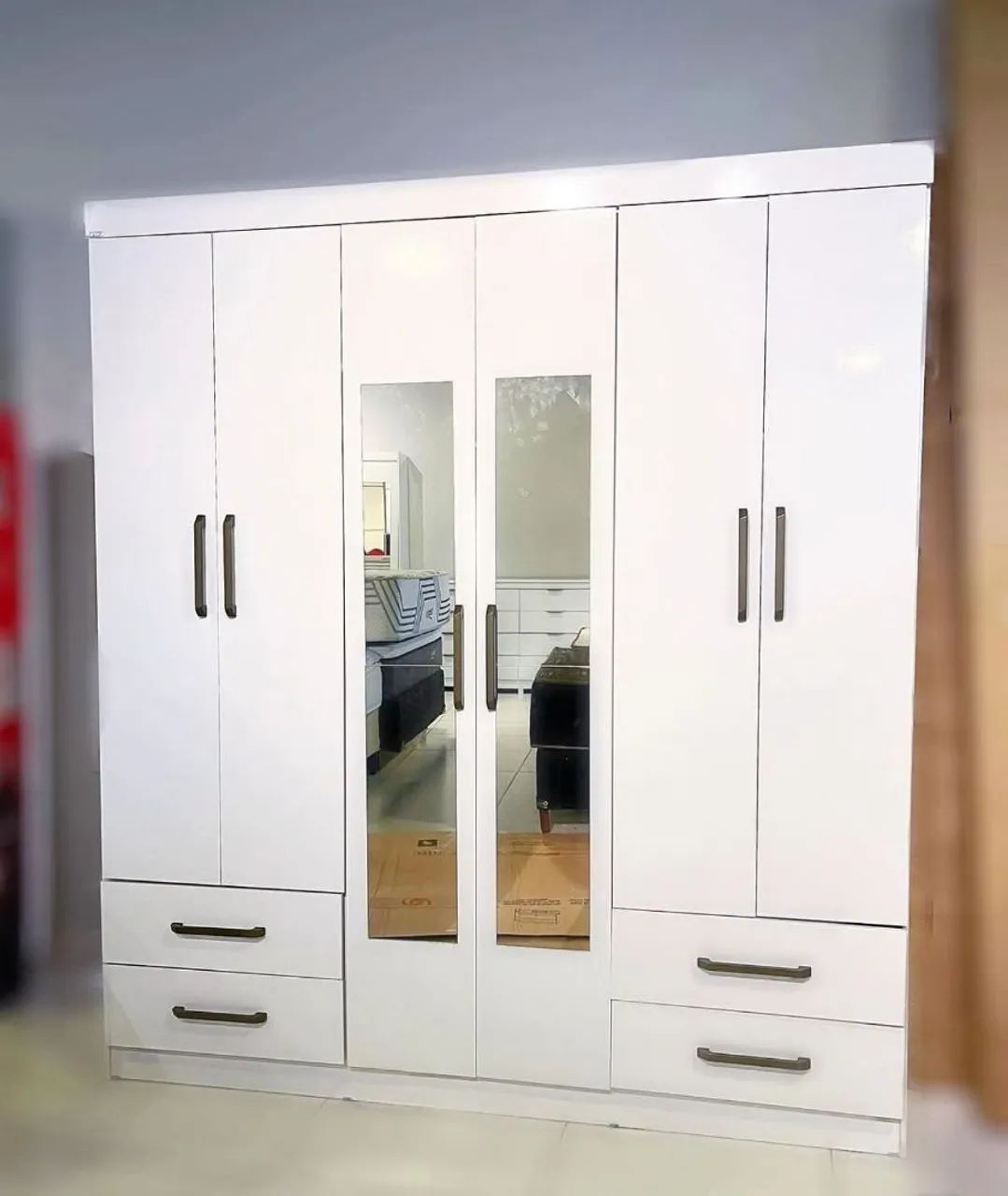 Guarda-Roupa 6 Portas com Espelho e Gavetas - Foto 3