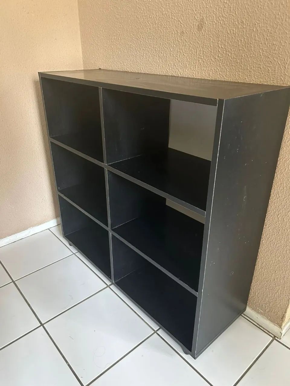 Estante de 6 Nichos em MDF Preto - Foto 2