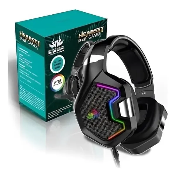 Fone Headset Gamer 7.1 Rgb Led Pc Ps4 Xbox One Cel Microfone Marca KNUP KP-489
