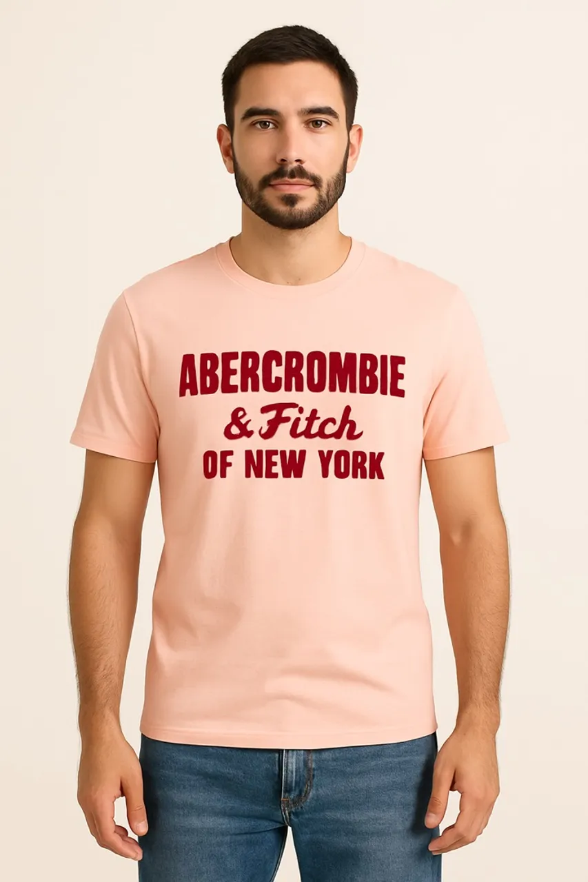 Camiseta Abercrombie & Fitch Rosa - Estilo Premium | NOVA