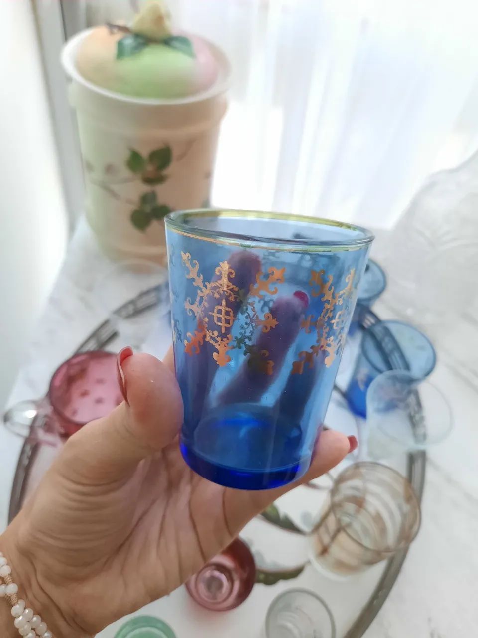 Coleção de Copos de cristal e Bandeja Vintage Decorativa - Foto 4