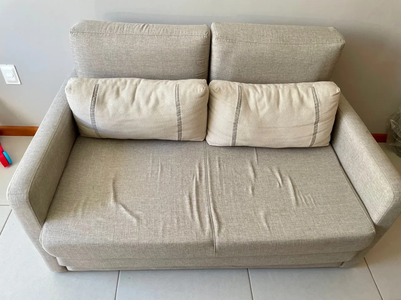 Sofá cama casal 2 lugares linho Herval Aurora
