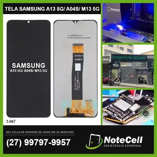 Tela Display Para Samsung A13 5G Original  3.667 - Instalação Expressa Em 30 Minutos!