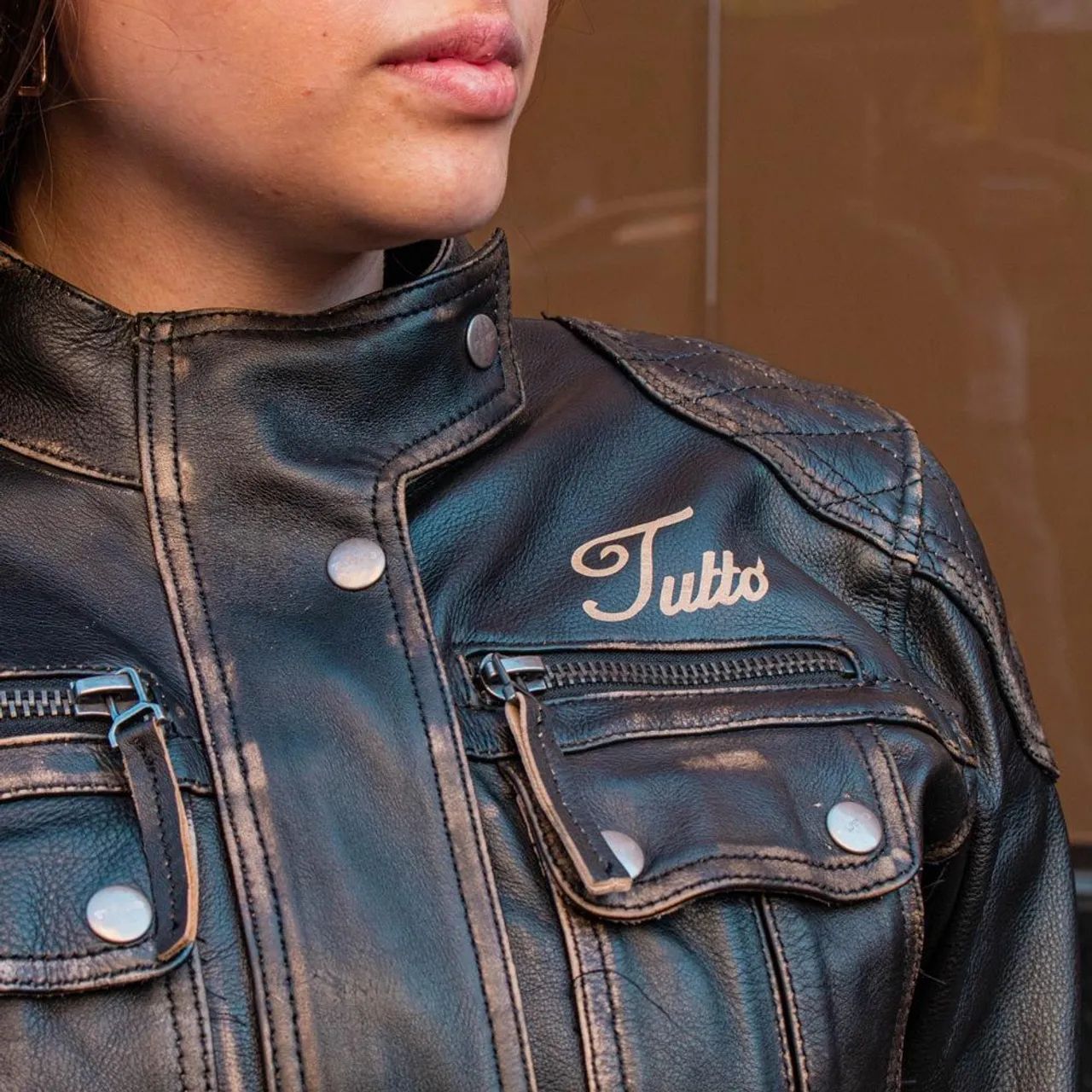 Couro Envelhecido Jaqueta Couro Custom Jaqueta Tutto Custom Couro