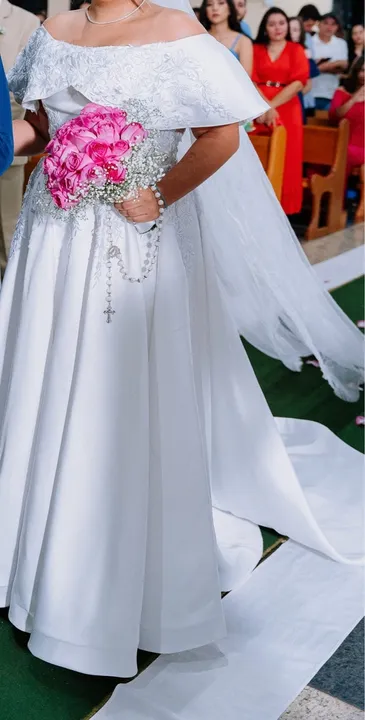 Vestido de noiva branco - renda 2 em 1