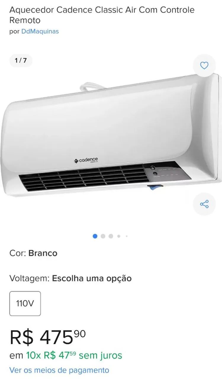 Aquecedor Cadence Classic Air 2 Níveis de Aquecimento - Foto 3