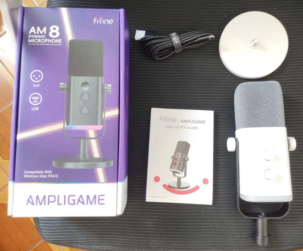 Microfone Dinâmico AmpliGame AM8 Fifine (Branco) - Foto 2