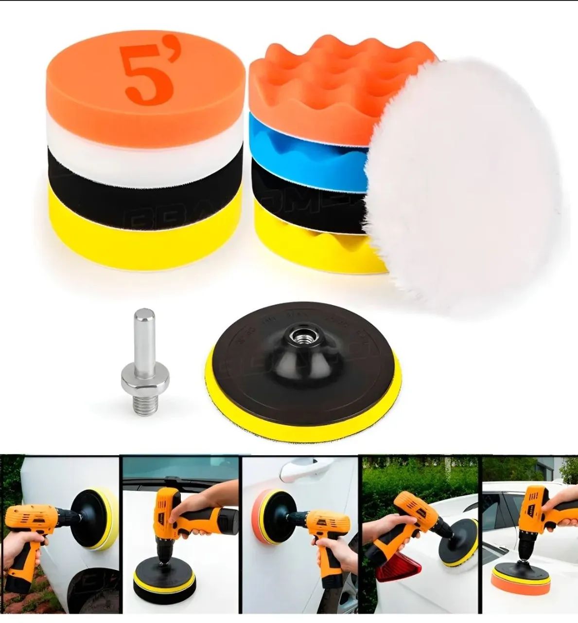 Jogo de 11 boinas para polimento/acabamento - uso em furadeira, parafusadeira e politrix  - Foto 3