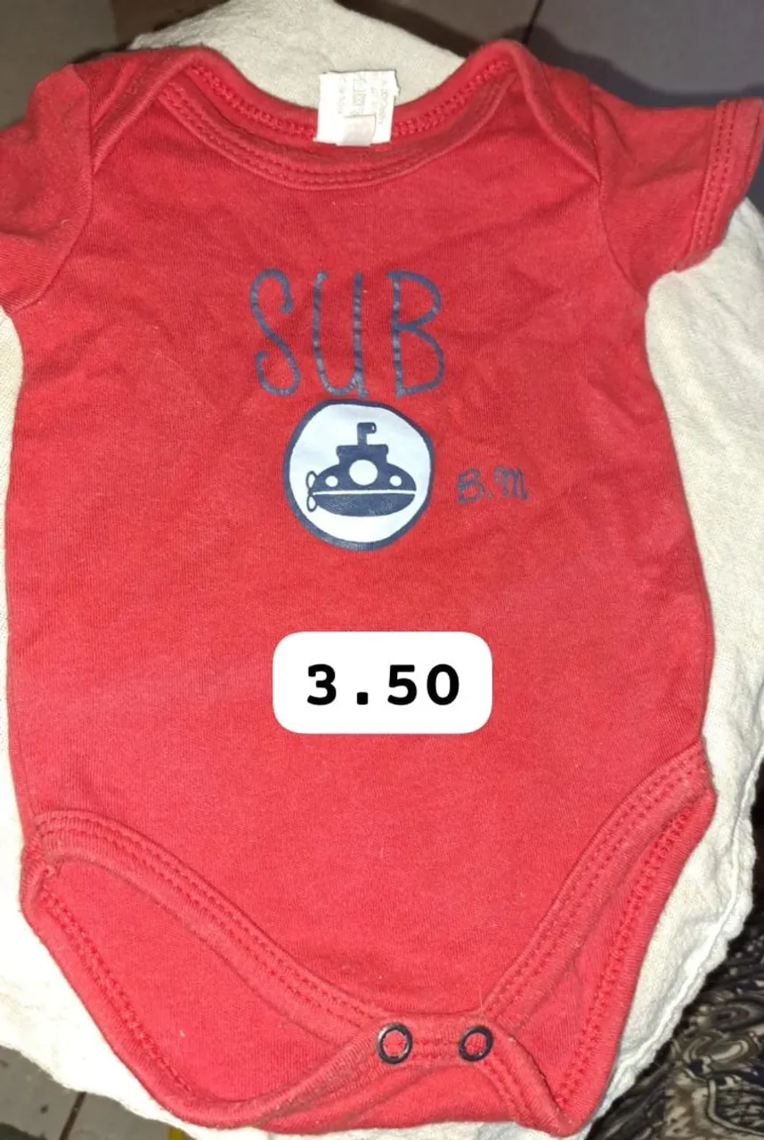 Body Bebê Submarino Vermelho