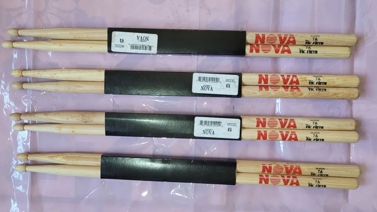 Baquetas 7A NOVA by VIC FIRTH Ponta de Madeira Hickory - Foto 5