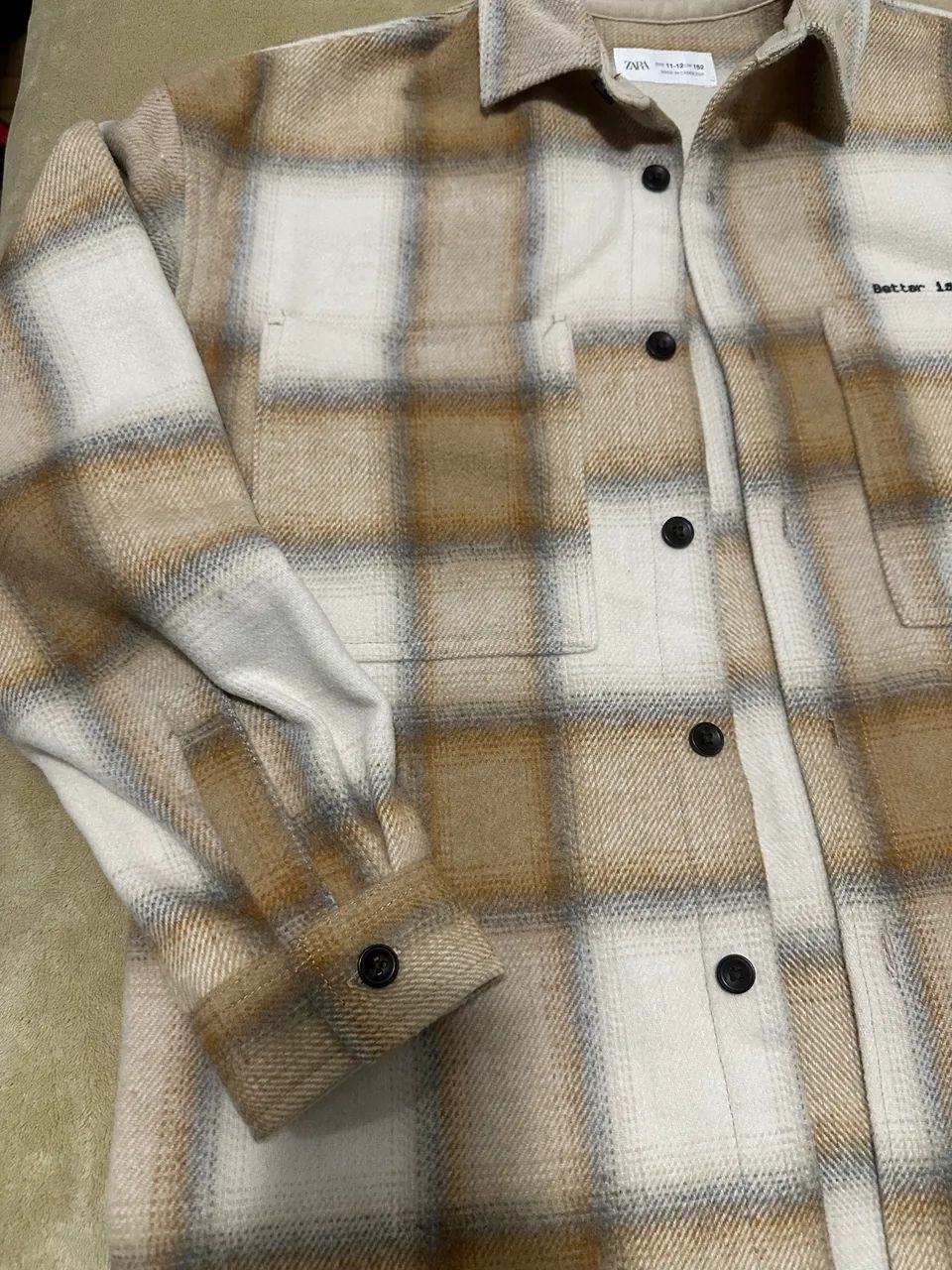 Camisa xadrez infantil Zara  - Foto 4