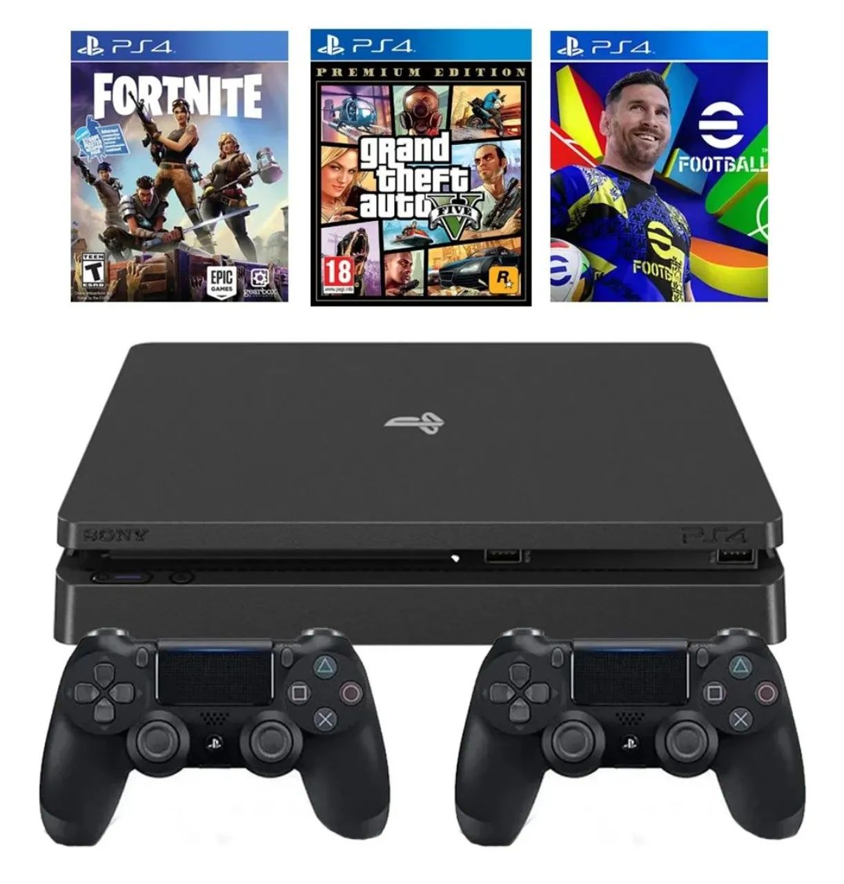 Vendo PlayStation 4 e múltiplos jogos dois controles