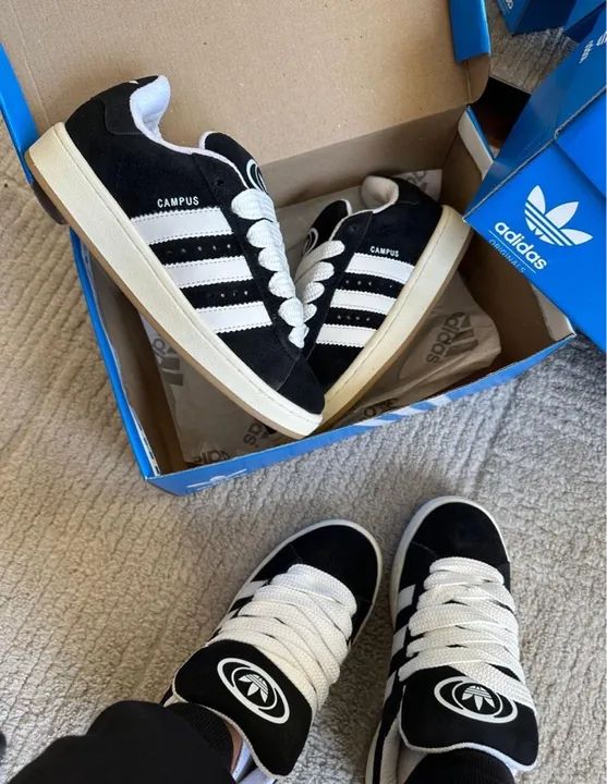 Tênis Adidas Campus Preto e Branco - Foto 3